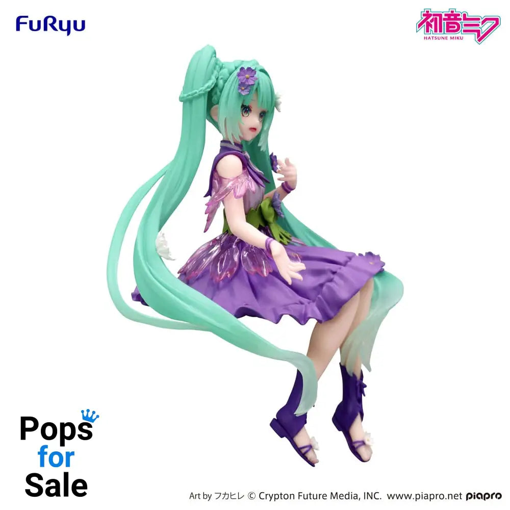 Hatsune Miku Noodle Stopper PVC Statue Flower Fairy Cosmos Purple Color Ver. 14 cm