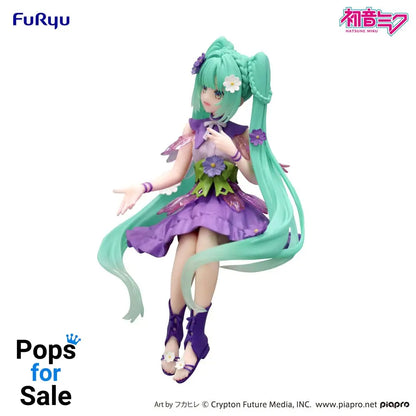 Hatsune Miku Noodle Stopper PVC Statue Flower Fairy Cosmos Purple Color Ver. 14 cm