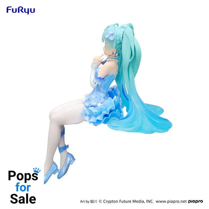 Hatsune Miku Noodle Stopper PVC Statue Flower Fairy Nemophila Pail Blue Color Ver. 15 cm