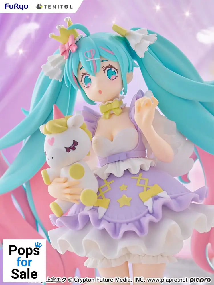 Hatsune Miku Tenitol PVC Statue Hatsune Miku Yumekawa Princess Lavender Ver. 21 cm
