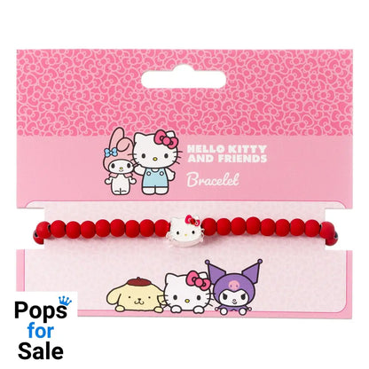 Hello Kitty Bracelet red beads with Hello Kitty Charm 21 cm