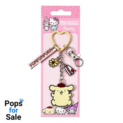 Hello Kitty Key Chain with Pompompurin Charms 15 cm