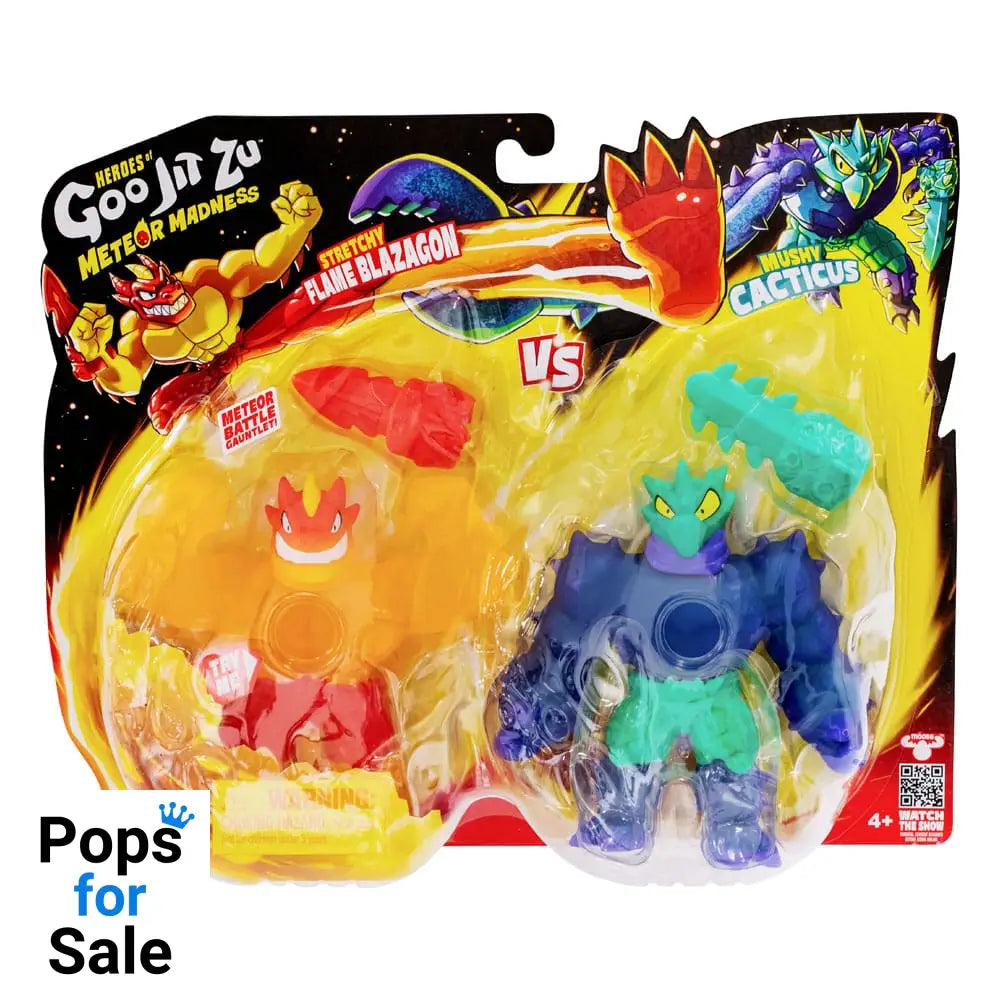 Heroes of Goo Jit Zu Meteor Madness Stretch Figures 2-Pack Flame Blazagon vs. Cacticus 13 cm