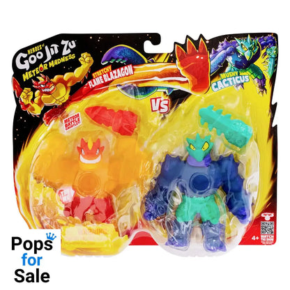 Heroes of Goo Jit Zu Meteor Madness Stretch Figures 2-Pack Flame Blazagon vs. Cacticus 13 cm