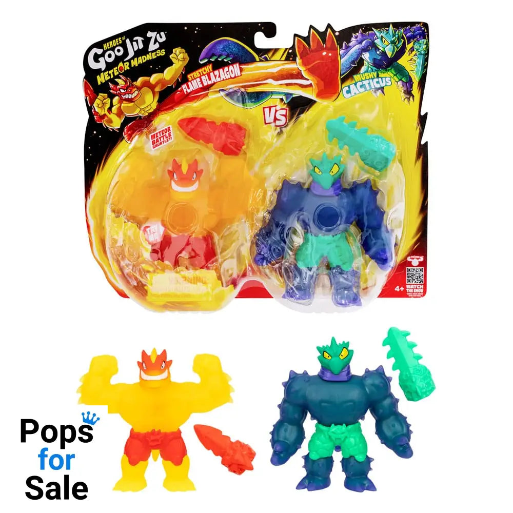 Heroes of Goo Jit Zu Meteor Madness Stretch Figures 2-Pack Flame Blazagon vs. Cacticus 13 cm