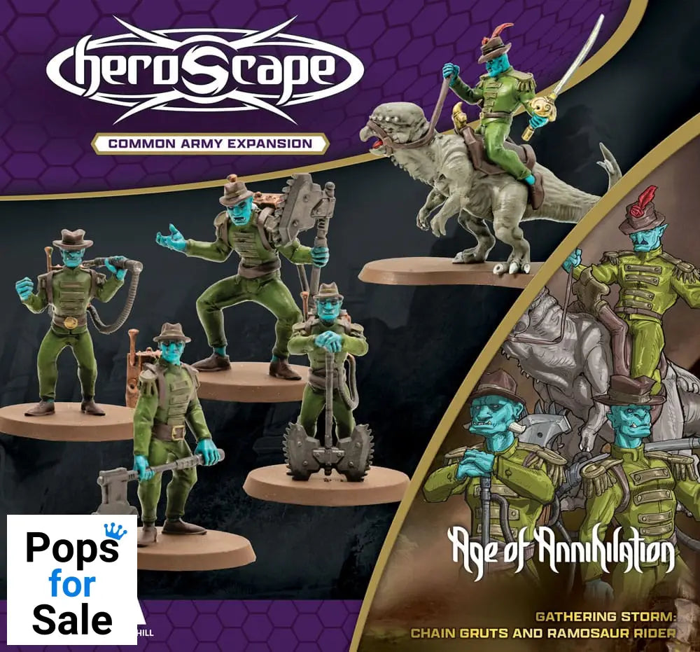Heroscape Army Expansion Age of Annihilation Chain Gruts & Ramosaur Rider (Common) *English Version*