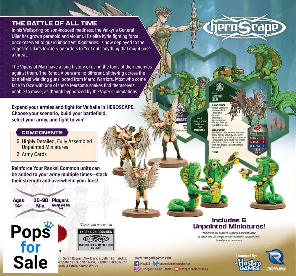 Heroscape Army Expansion Age of Annihilation Elites of Ullar & Ranoc Vipers (Common) *English Version*