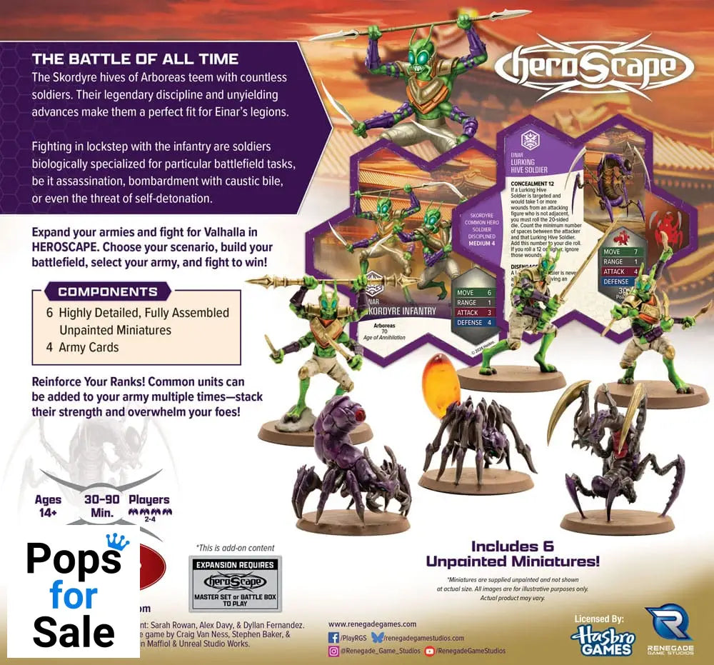 Heroscape Army Expansion Age of Annihilation Skordyre Soldiers (Common) *English Version*