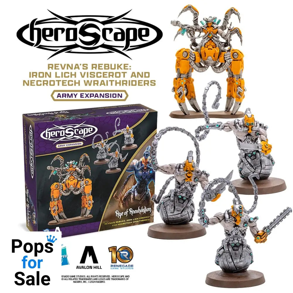 Heroscape Expansion Revna's Rebuke: Iron Lich Viscerot and Necrotech Wraithriders Army *English Version*