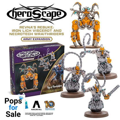 Heroscape Expansion Revna's Rebuke: Iron Lich Viscerot and Necrotech Wraithriders Army *English Version*