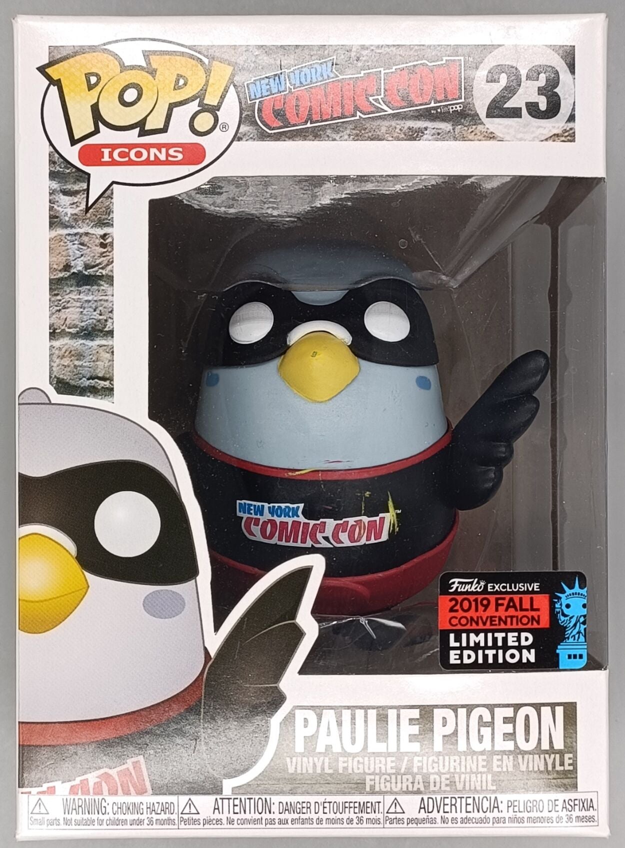 23 Paulie Pigeon (Black) - Icons - NYCC Exclusive 2019 Con - Funko POP - Box Damaged