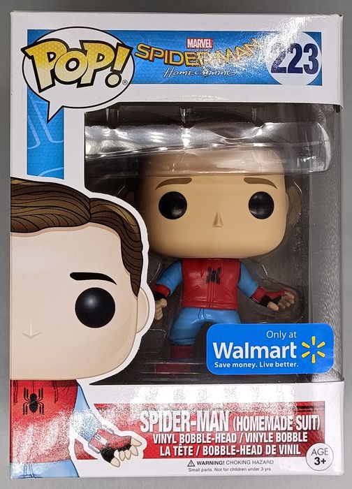 #223 SpiderMan (Homemade Suit Unmasked) Marvel Homeco Box Damaged Funko POP