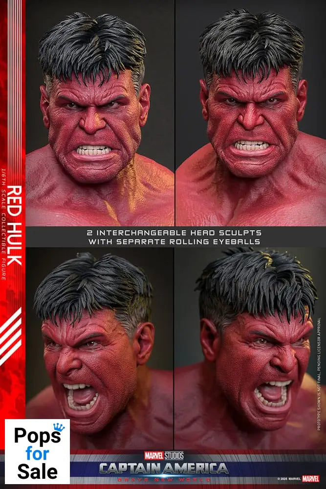 Hot Toys Red Hulk Captain America: Brave New World Movie Masterpiece Action Figure 1/6 Red Hulk 47 cm PRESALE