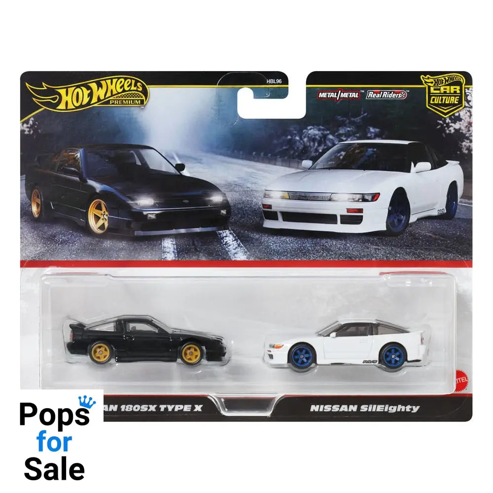 Hot Wheels Premium Car Culture Diecast Vehicle 2-Pack 1/64 '96 Nissan 180SX Type X & Nissan SilEighty