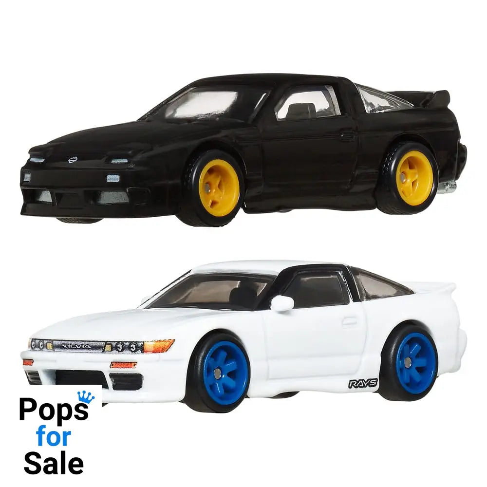 Hot Wheels Premium Car Culture Diecast Vehicle 2-Pack 1/64 ’96 Nissan 180SX Type X & Nissan SilEighty Vehicles