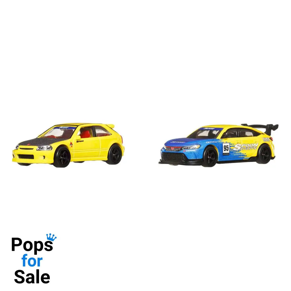 Hot Wheels Premium Car Culture Diecast Vehicle 2-Pack 1/64 '99 Honda Civic Type R (EK9) & Honda Civic Type R