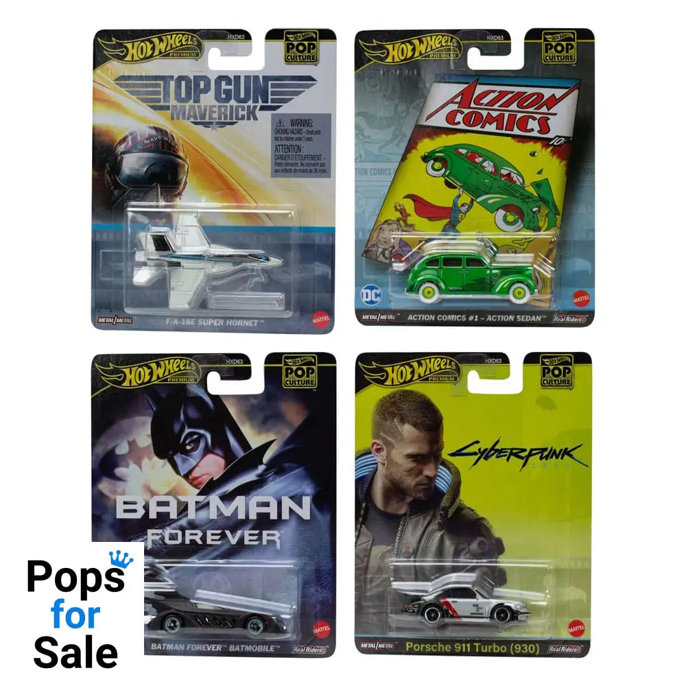 Hot Wheels Premium Diecast Vehicles 1/64 Pop Culture 979F Assortment (10) Vehicles