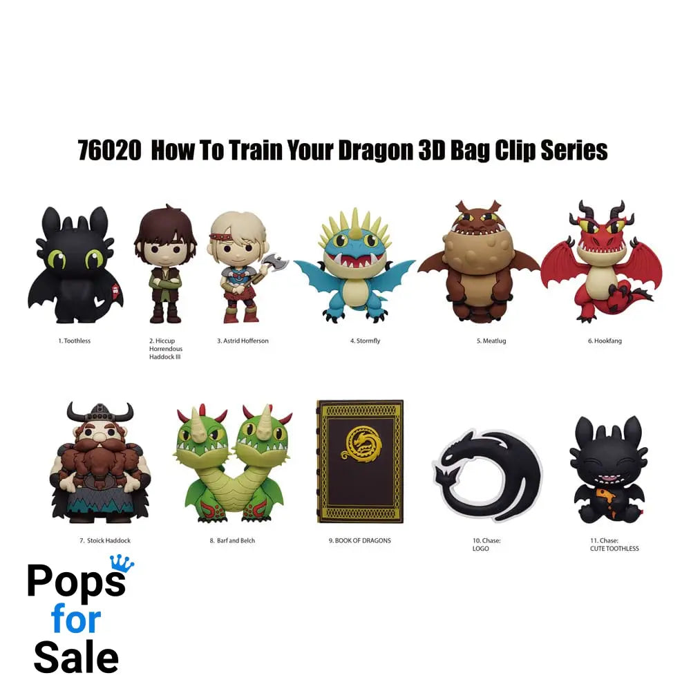 How to train your Dragon 3D PVC Bag Clips 2025 Movie Display (24) Keyrings