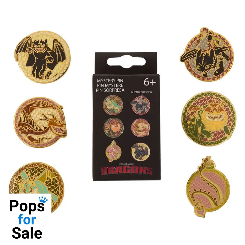 How to train your Dragon by Loungefly Enamel Pins Blind Box Toothless Various Poses Display (12) Pins & Brooches