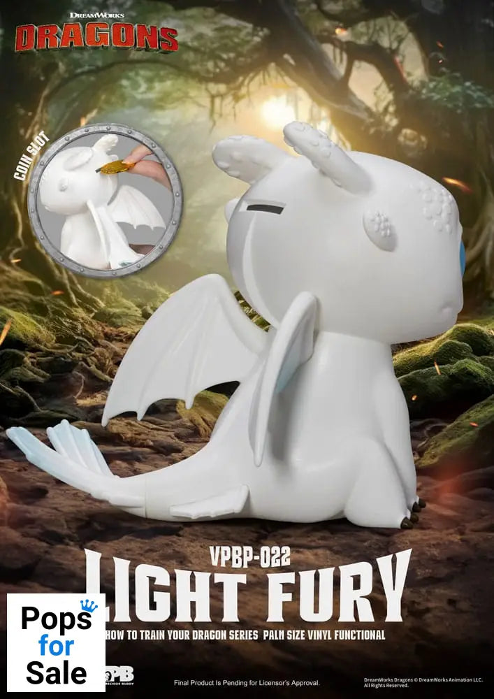 How To Train Your Dragon Piggy Vinyl Bank Light Fury 12 cm