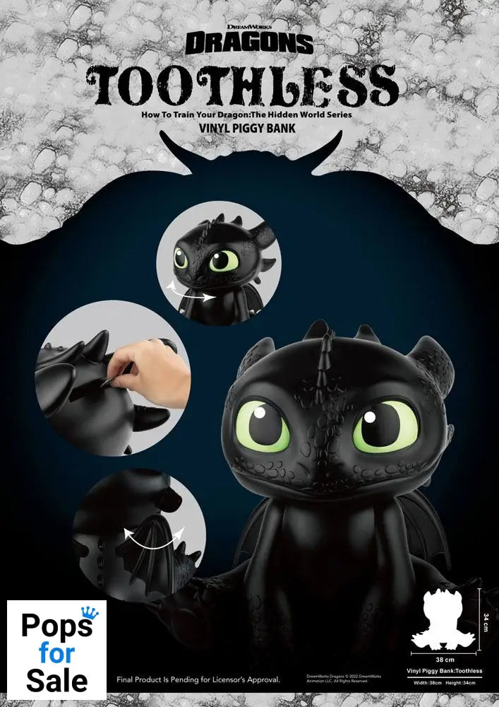 How To Train Your Dragon Piggy Vinyl Bank Toothless 30 cm