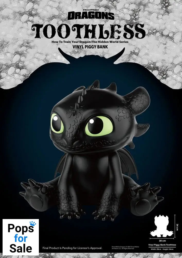 How To Train Your Dragon Piggy Vinyl Bank Toothless 30 cm