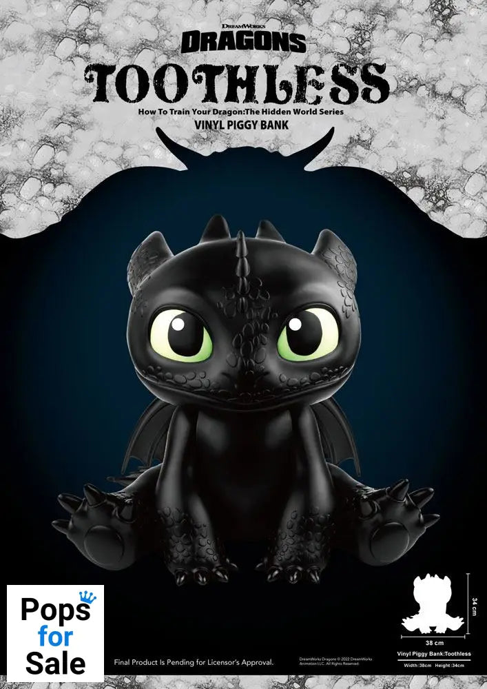 How To Train Your Dragon Piggy Vinyl Bank Toothless 30 cm