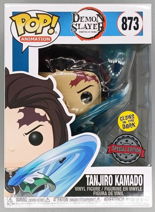 873 Tanjiro Kamado (w/ Water Dragon) Glow - Demon Slayer - Funko POP - Box Damaged