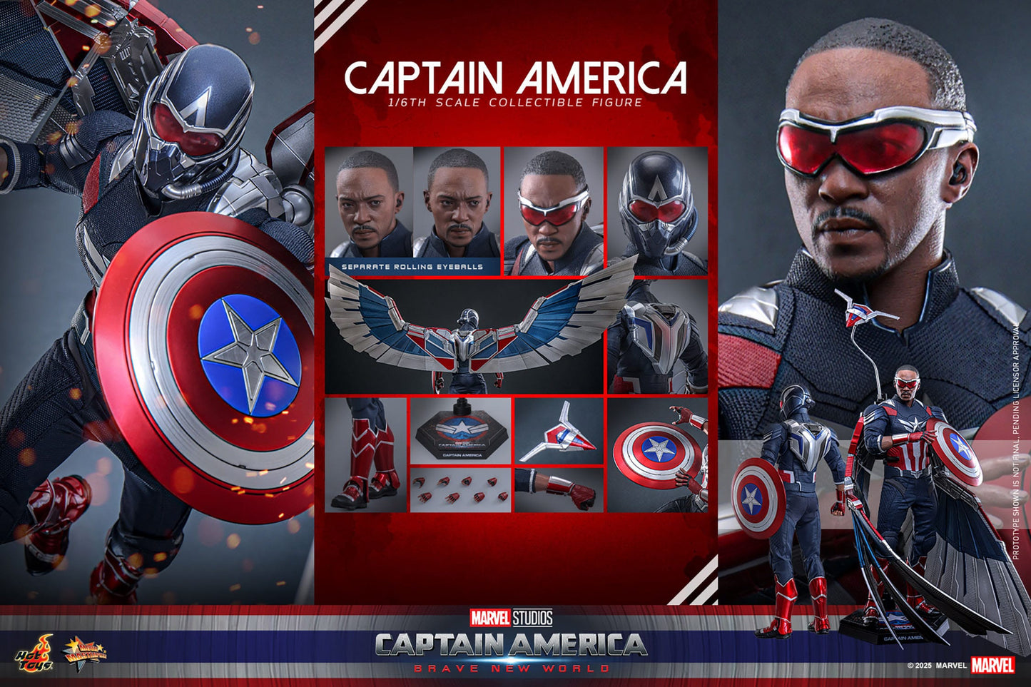 Hot Toys Captain America: Brave New World Movie Masterpiece Action Figure 1/6 Captain America 30 cm PRESALE