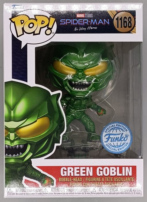#1168 Green Goblin (Masked) Metallic Marvel Spider-man No Wa Funko POP