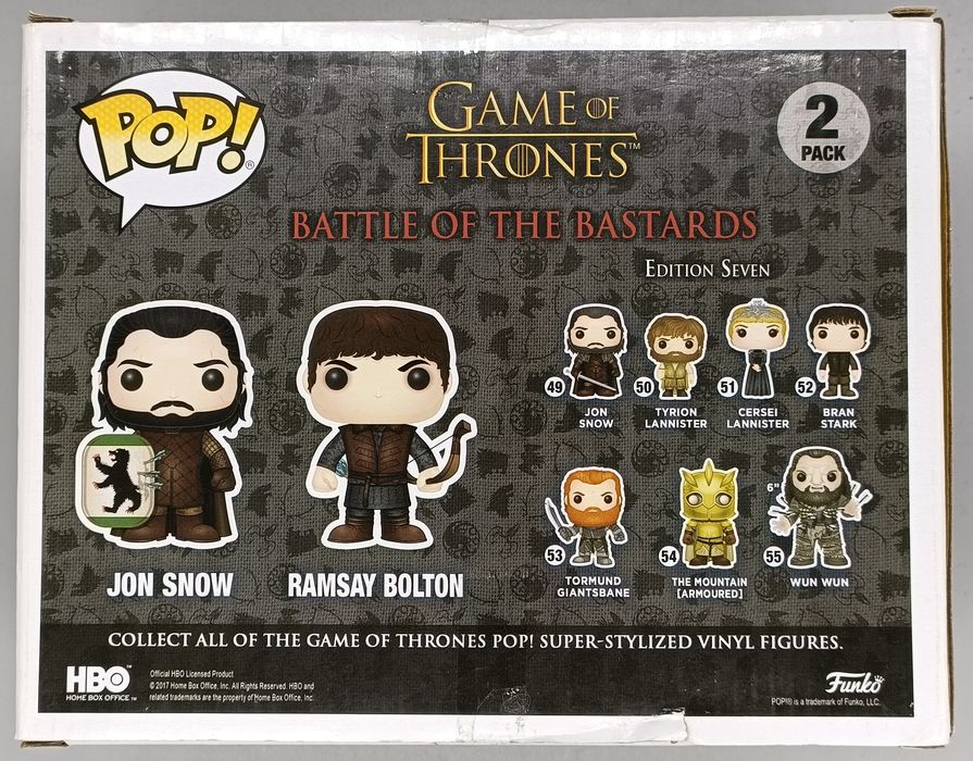 [2 Pack] Battle of the Bastards - Game of Thrones Funko POP - Box Damaged