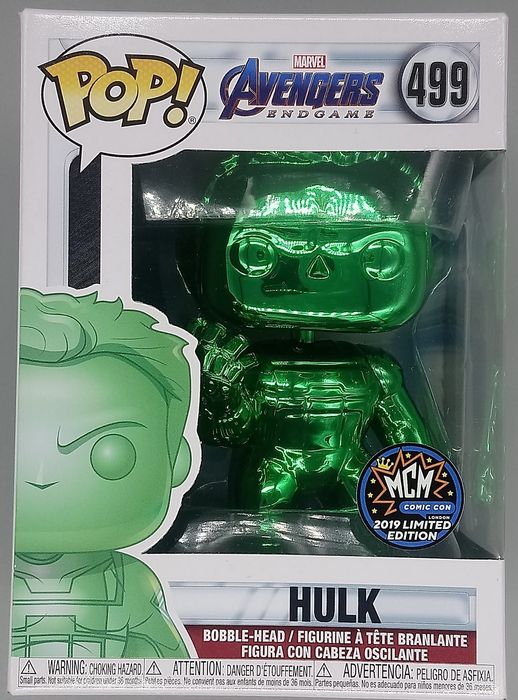 499 Hulk (w/ Gauntlet- Green) Chrome - Marvel Avengers Endgame Funko POP - Box Damaged