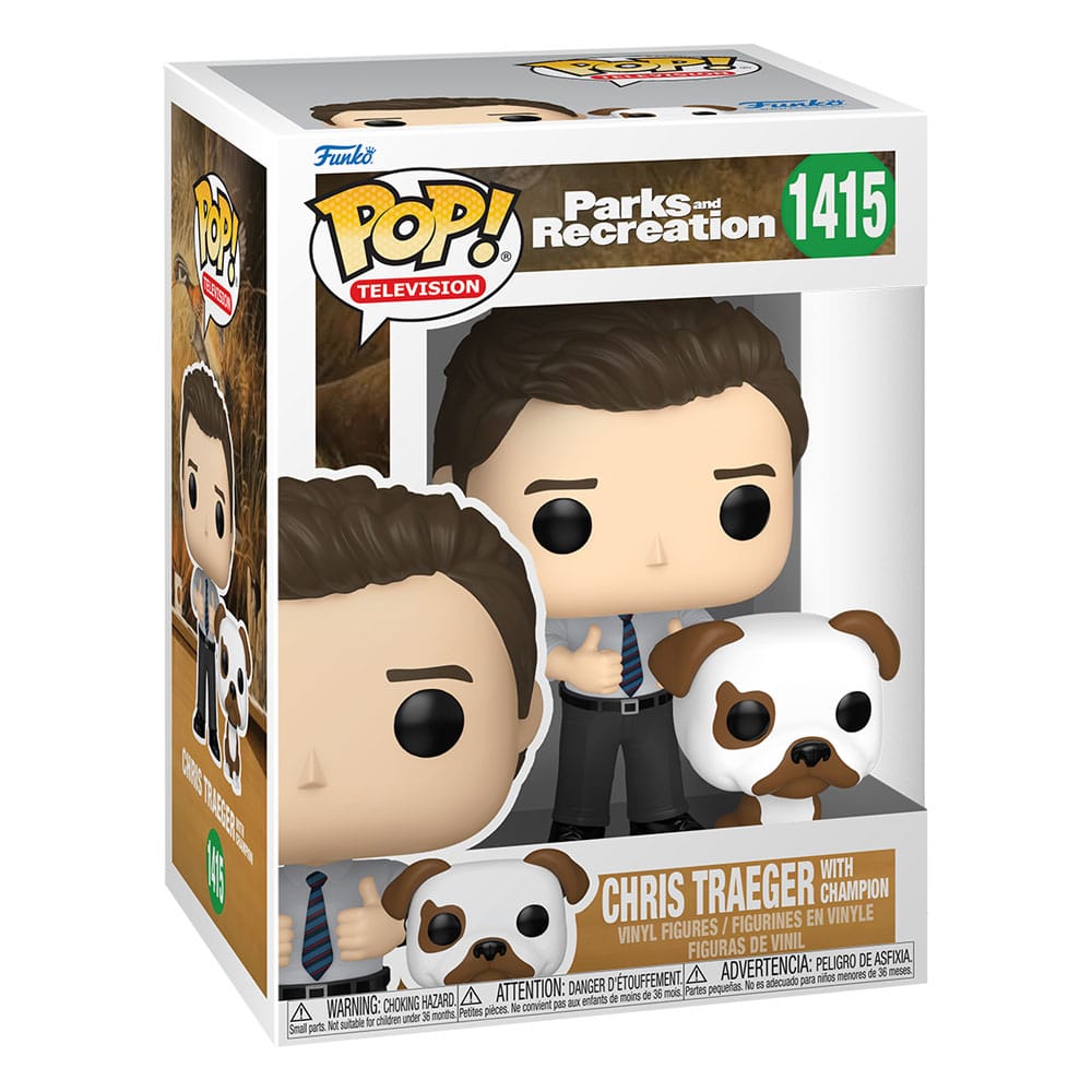 1415 Chris Traeger w/Champion - Parks and Recreation 15th Anniversary New Funko POP