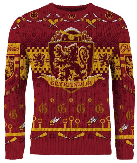Harry Potter: Gryffindor Quidditch Christmas Jumper (Size: XXXL)