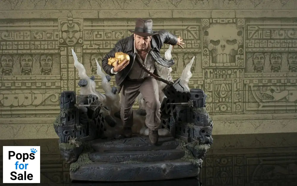 Indiana Jones: Raiders of the Lost Ark Deluxe Gallery PVC Statue Escape with Idol 25 cm