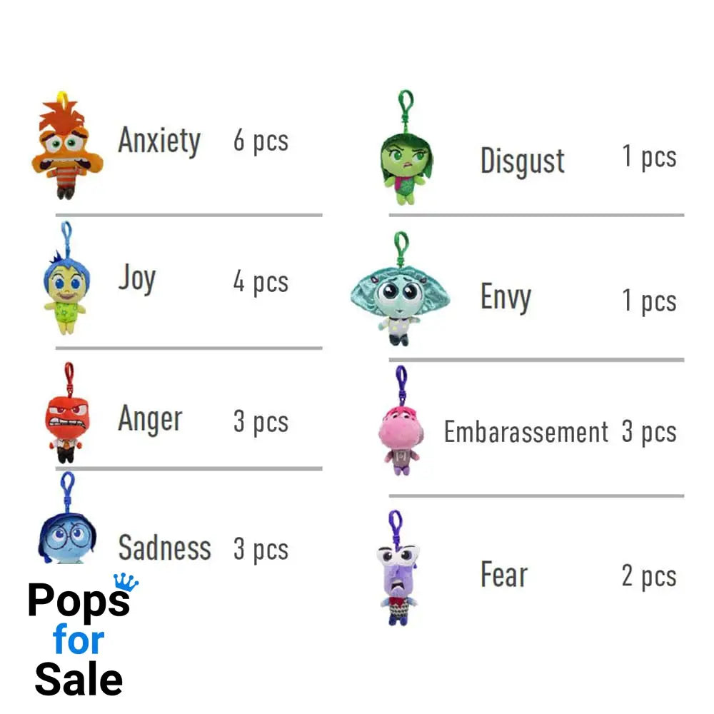 Inside Out Plush Keychains 12 cm Assortment (24)