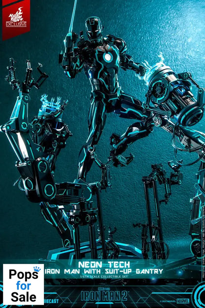 Iron Man 2 Action Figure 1/6 Neon Tech Iron Man with Suit-Up Gantry 32 cm