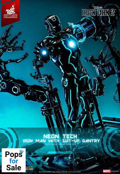 Iron Man 2 Action Figure 1/6 Neon Tech Iron Man with Suit-Up Gantry 32 cm