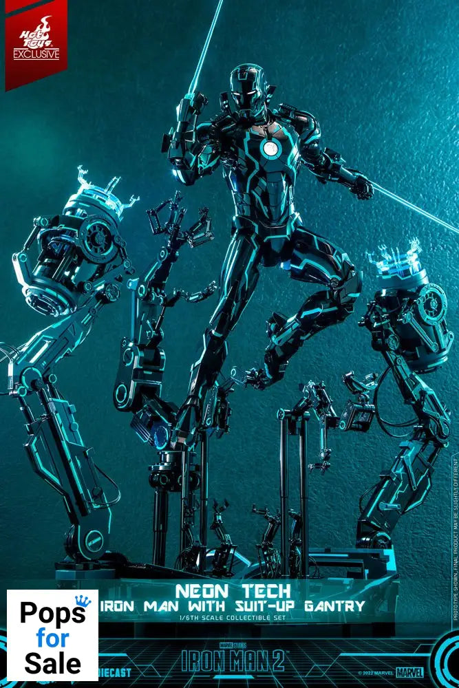 Iron Man 2 Action Figure 1/6 Neon Tech Iron Man with Suit-Up Gantry 32 cm