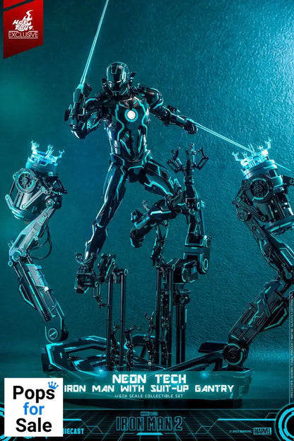 Iron Man 2 Action Figure 1/6 Neon Tech Iron Man with Suit-Up Gantry 32 cm