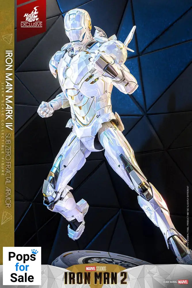 Iron Man 2 Movie Masterpiece Diecast Action Figure 1/6 Iron Man Mark IV (Sub-Zero Fractal Armor) Hot Toys Exclusive 33 cm