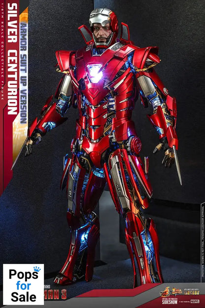 Iron Man 3 Movie Masterpiece Action Figure 1/6 Silver Centurion (Armor Suit Up Version) 32 cm
