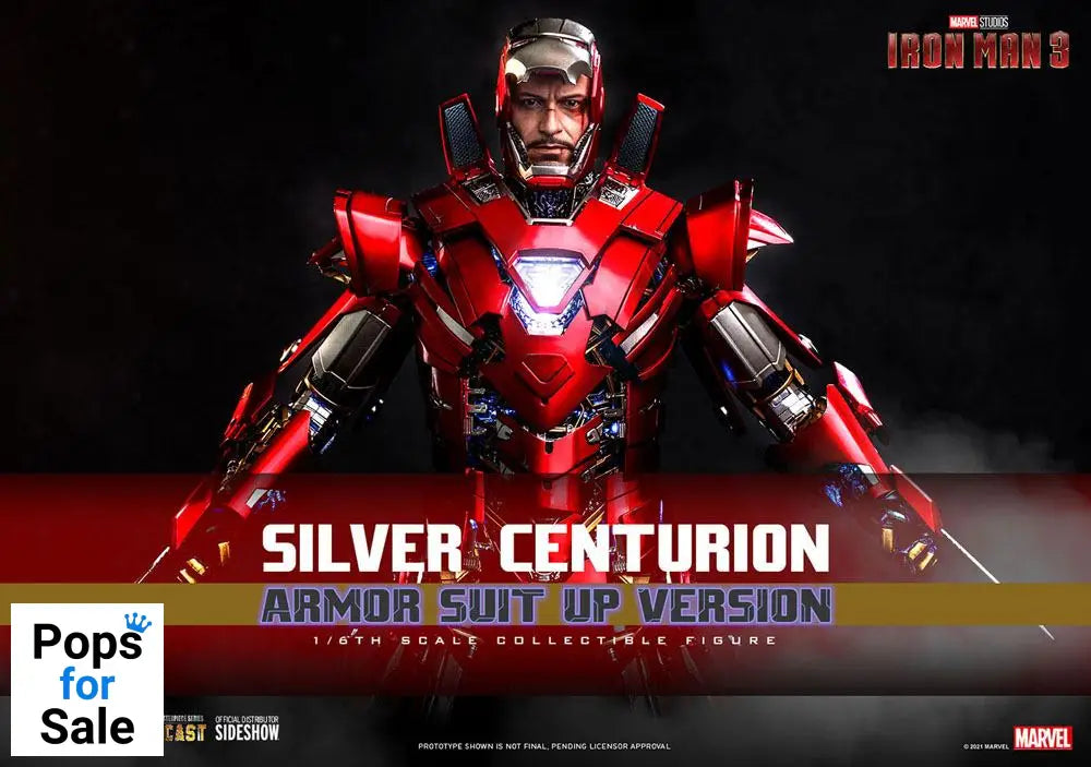 Iron Man 3 Movie Masterpiece Action Figure 1/6 Silver Centurion (Armor Suit Up Version) 32 cm