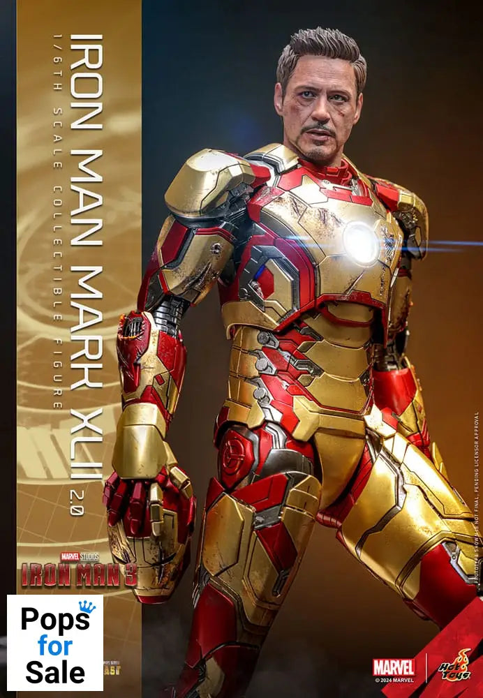 Iron Man 3 Movie Masterpiece Diecast Action Figure 1/6 Iron Man Mark XLII (2.0) 32 cm