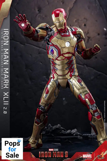 Iron Man 3 Movie Masterpiece Diecast Action Figure 1/6 Iron Man Mark XLII (2.0) 32 cm