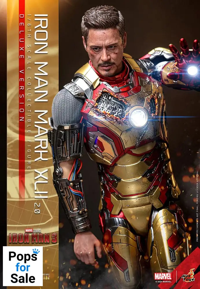 Iron Man 3 Movie Masterpiece Diecast Action Figure 1/6 Iron Man Mark XLII (2.0) Deluxe 32 cm