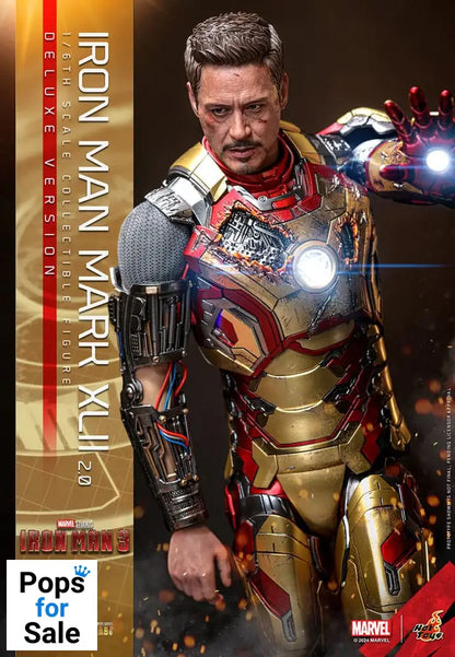 Iron Man 3 Movie Masterpiece Diecast Action Figure 1/6 Iron Man Mark XLII (2.0) Deluxe 32 cm