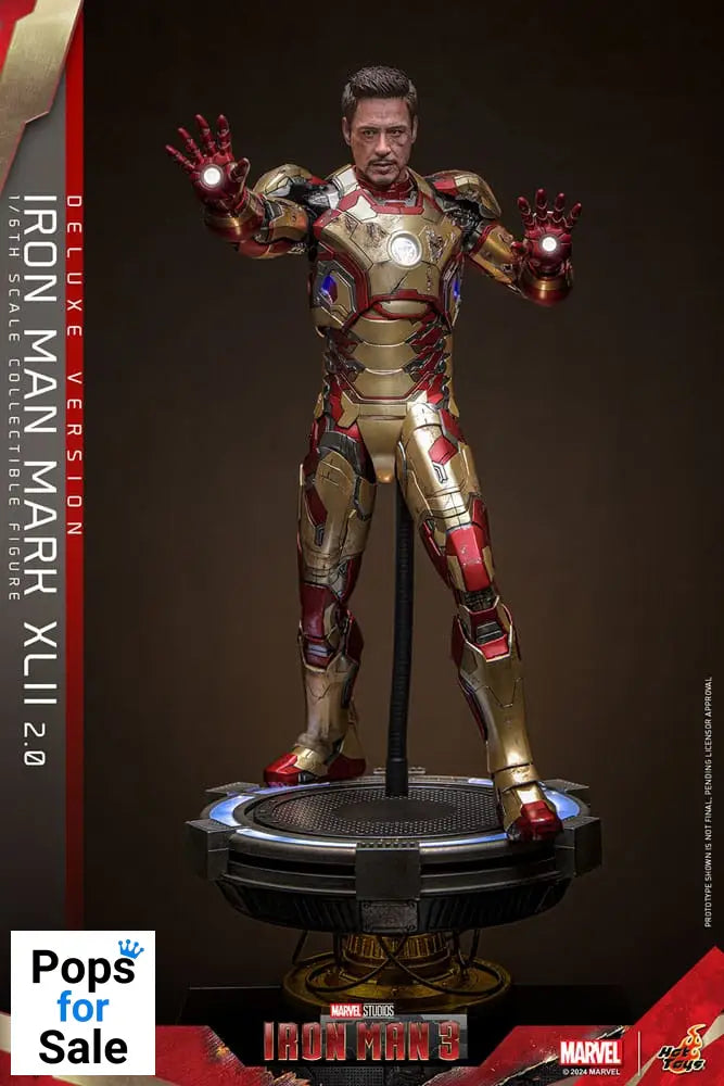 Iron Man 3 Movie Masterpiece Diecast Action Figure 1/6 Iron Man Mark XLII (2.0) Deluxe 32 cm