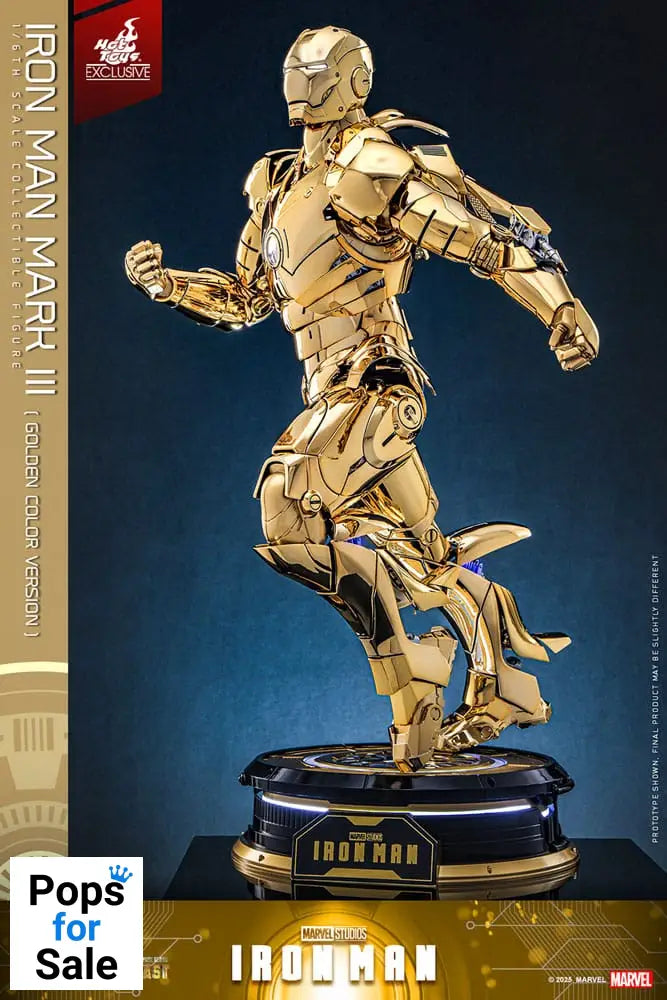 Iron Man Movie Masterpiece Diecast Action Figure 1/6 Iron Man Mark III (Gold Color Version) Hot Toys Exclusive 33 cm