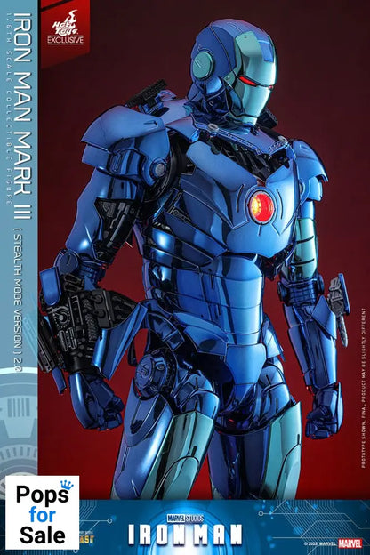 Iron Man Movie Masterpiece Diecast Action Figure 1/6 Iron Man Mark III (Stealth Mode Ver.) 2.0 Hot Toys Exclusive 33 cm